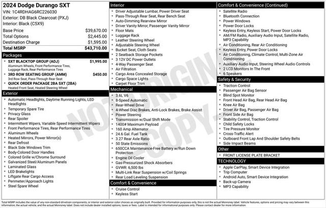 2024 Dodge Durango SXT RWD 2024 Dodge Durango SXT RWD