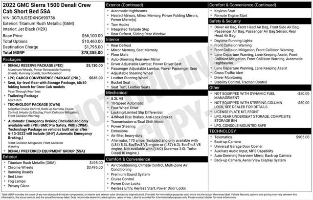 2022 GMC Sierra 1500 4WD Crew Cab Short Box Denali