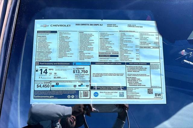 2026 Chevrolet Corvette Z06 Coupe, 2LZ, RWD