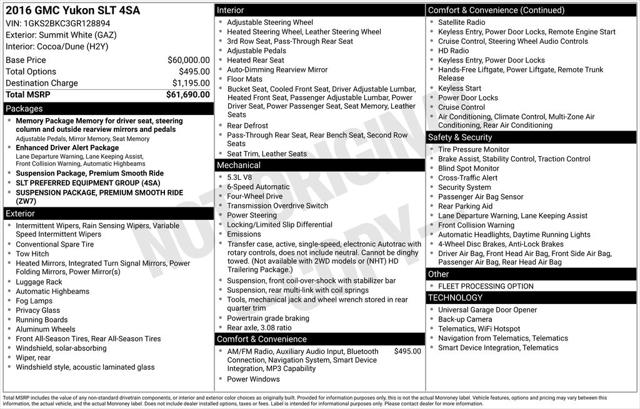 2016 GMC Yukon SLT 2016 GMC Yukon SLT