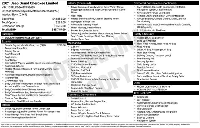 2021 Jeep Grand Cherokee Limited 4x4 2021 Jeep Grand Cherokee Limited 4x4