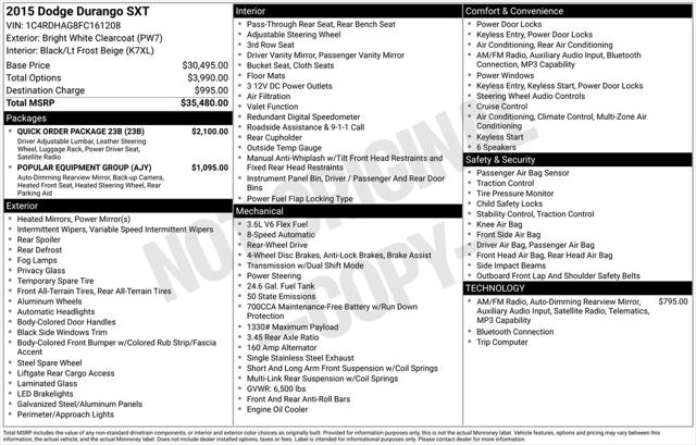 2015 Dodge Durango SXT 2015 Dodge Durango SXT