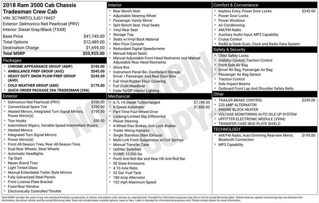 2018 RAM 3500 Chassis Tradesman/SLT/Laramie