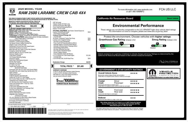 2025 RAM 2500 Laramie Crew Cab 4x4 64 Box 2025 RAM 2500 Laramie Crew Cab 4x4 64 Box