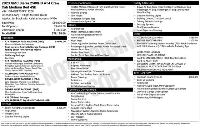 2023 GMC Sierra 2500HD 4WD Crew Cab Standard Bed AT4 2023 GMC Sierra 2500HD 4WD Crew Cab Standard Bed AT4