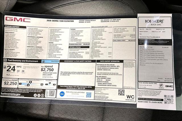 2026 GMC Sierra 1500 Crew Cab, Short Bed, Elevation, 4WD
