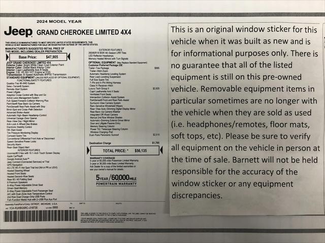 2024 Jeep Grand Cherokee Limited 4x4 2024 Jeep Grand Cherokee Limited 4x4