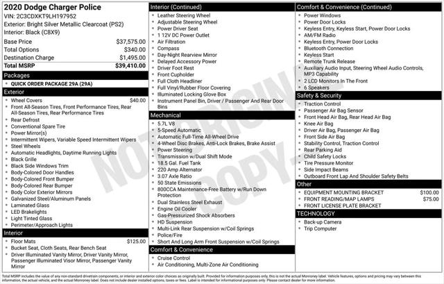 2020 Dodge Charger Police AWD 2020 Dodge Charger Police AWD