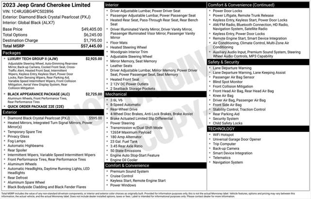 2023 Jeep Grand Cherokee Limited 4x2 2023 Jeep Grand Cherokee Limited 4x2