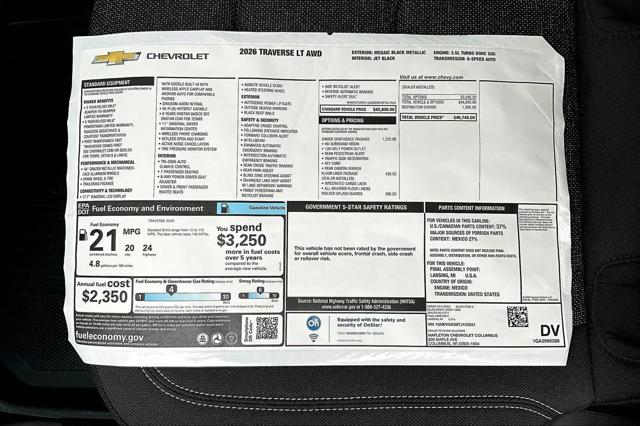 2026 Chevrolet Traverse AWD LT