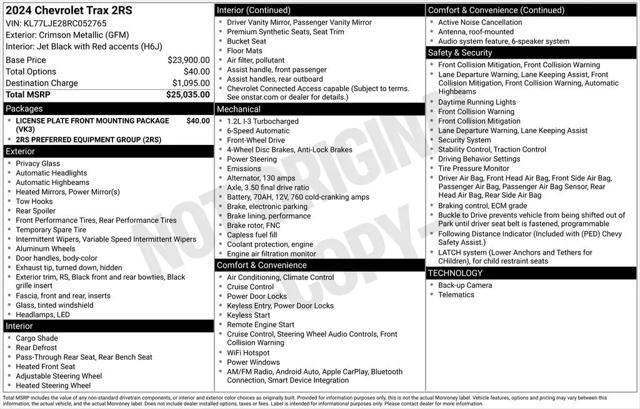 2024 Chevrolet Trax FWD 2RS