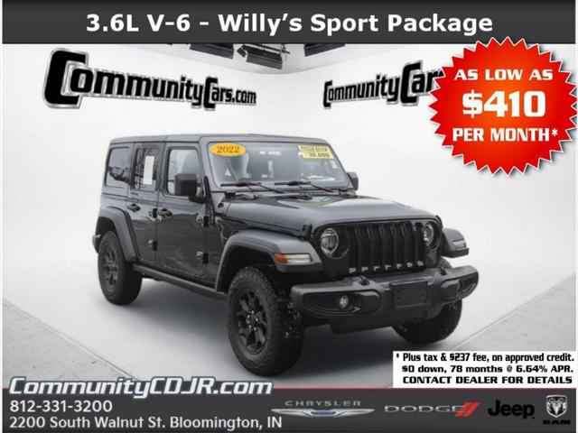 2022 Jeep Wrangler Unlimited Willys Sport 4x4 2022 Jeep Wrangler Unlimited Willys Sport 4x4