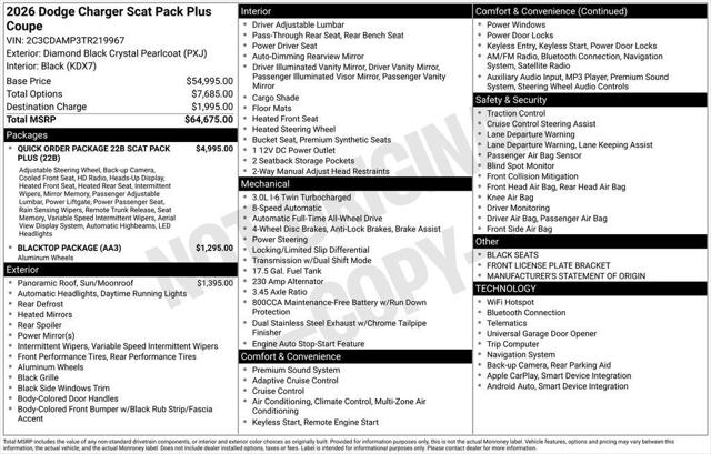 2026 Dodge Charger Scat Pack Plus 2-Door AWD