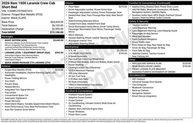 2026 RAM Ram 1500 RAM 1500 LARAMIE CREW CAB 4X4 57 BOX 2026 RAM Ram 1500 RAM 1500 LARAMIE CREW CAB 4X4 57 BOX