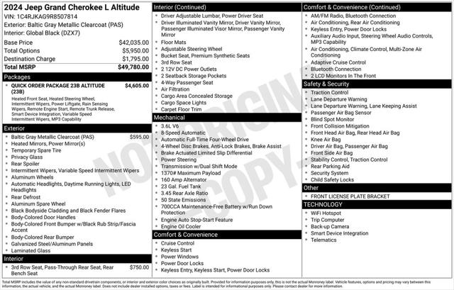 2024 Jeep Grand Cherokee L Altitude 4x4 2024 Jeep Grand Cherokee L Altitude 4x4