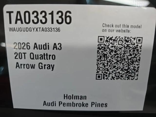 2026 Audi A3 Premium 40 TFSI quattro S tronic