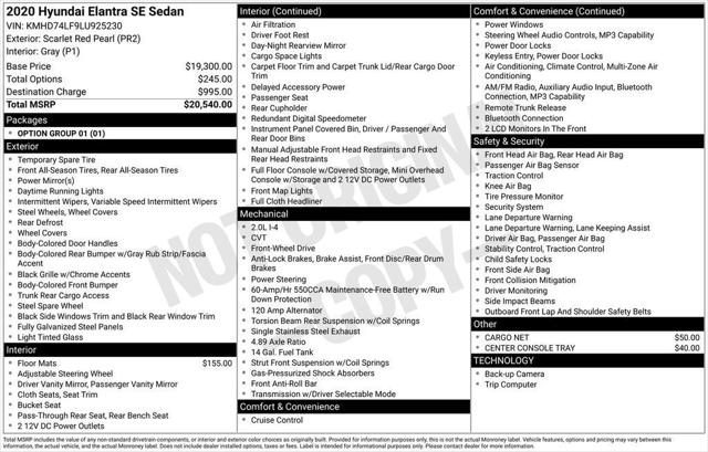 2020 Hyundai Elantra SE 2020 Hyundai Elantra SE