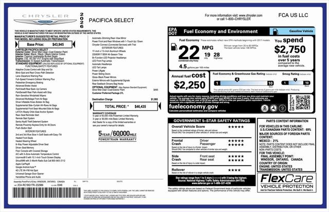 2026 Chrysler Pacifica PACIFICA SELECT