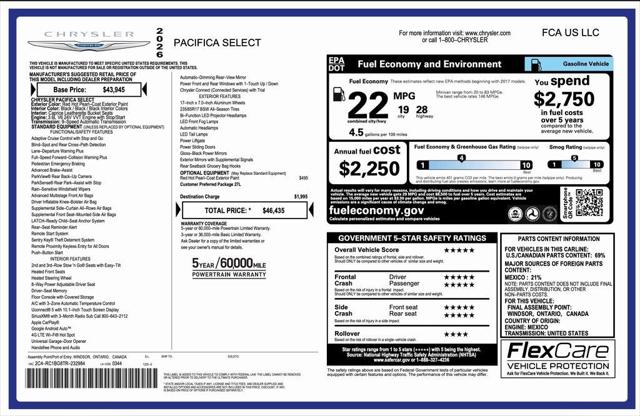 2026 Chrysler Pacifica PACIFICA SELECT
