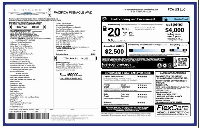 2026 Chrysler Pacifica PACIFICA PINNACLE AWD