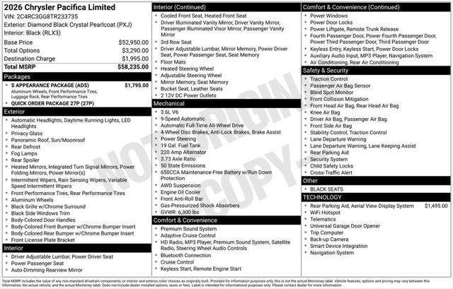 2026 Chrysler Pacifica PACIFICA LIMITED AWD