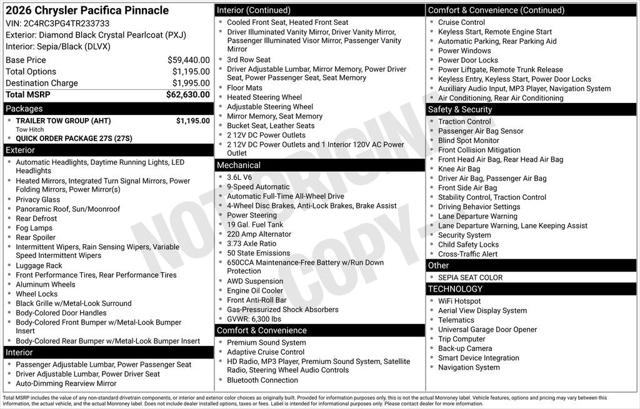 2026 Chrysler Pacifica PACIFICA PINNACLE AWD