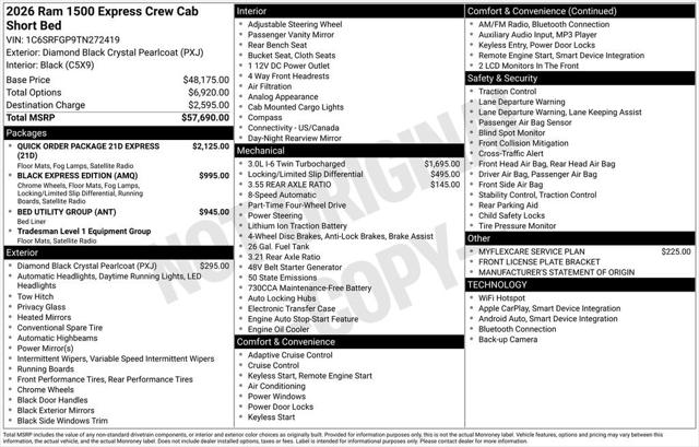 2026 RAM Ram 1500 RAM 1500 EXPRESS CREW CAB 4X4 57 BOX 2026 RAM Ram 1500 RAM 1500 EXPRESS CREW CAB 4X4 57 BOX