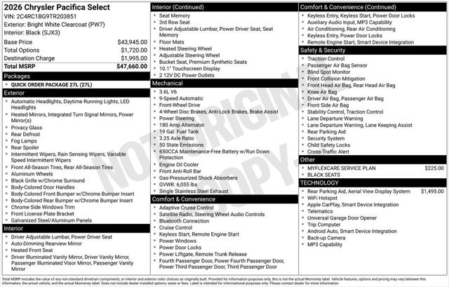 2026 Chrysler Pacifica PACIFICA SELECT