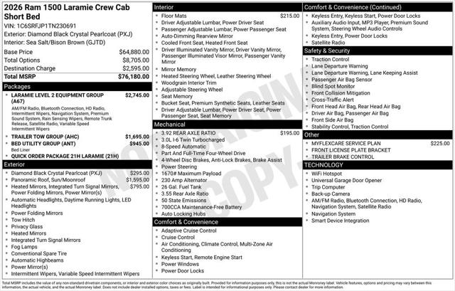 2026 RAM Ram 1500 RAM 1500 LARAMIE CREW CAB 4X4 57 BOX