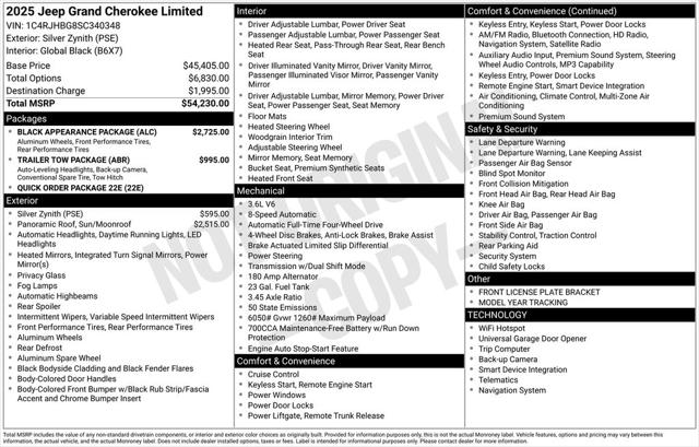 2025 Jeep Grand Cherokee GRAND CHEROKEE LIMITED 4X4 2025 Jeep Grand Cherokee GRAND CHEROKEE LIMITED 4X4