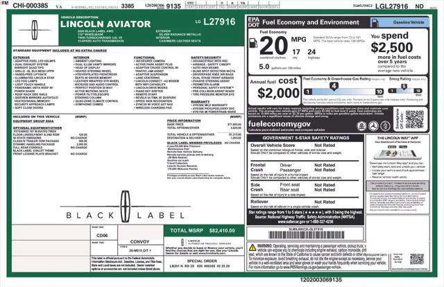 2020 Lincoln Aviator Black Label 2020 Lincoln Aviator Black Label