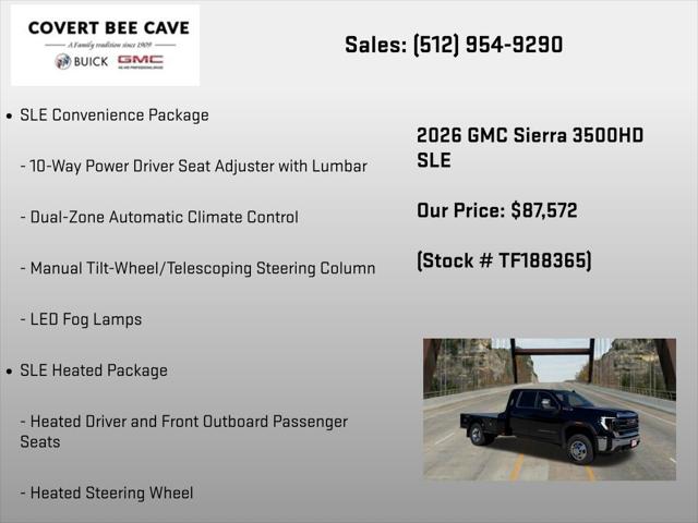 2026 GMC Sierra 3500HD Double Cab, Long Bed, SLE Dual Rear Wheel, 4WD