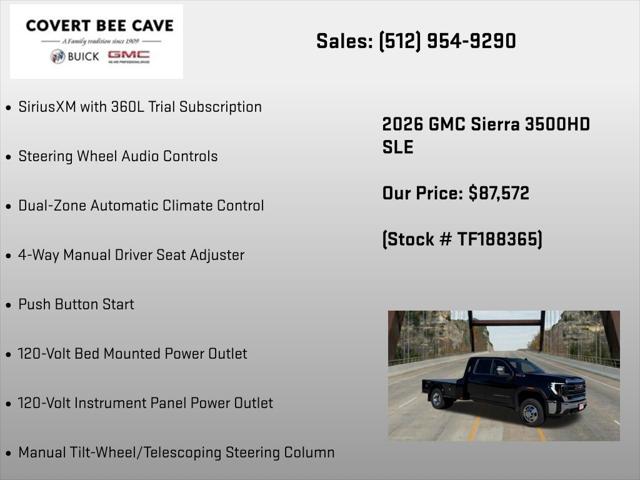 2026 GMC Sierra 3500HD Double Cab, Long Bed, SLE Dual Rear Wheel, 4WD