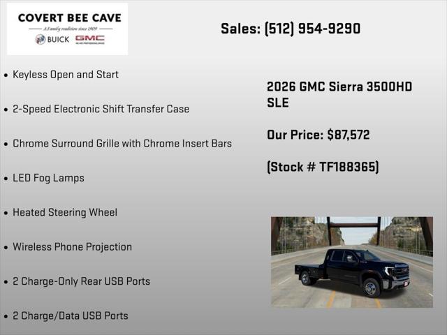 2026 GMC Sierra 3500HD Double Cab, Long Bed, SLE Dual Rear Wheel, 4WD
