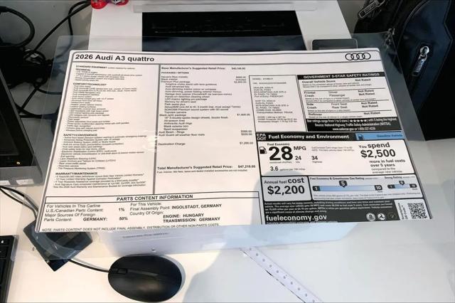 2026 Audi A3 Premium Plus 40 TFSI quattro S tronic
