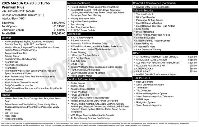 2026 Mazda X-90 3.3 Turbo Premium Plus