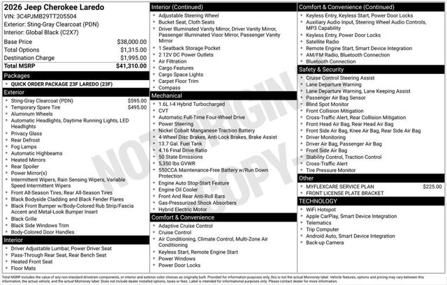 2026 Jeep Cherokee CHEROKEE LAREDO 4X4 2026 Jeep Cherokee CHEROKEE LAREDO 4X4