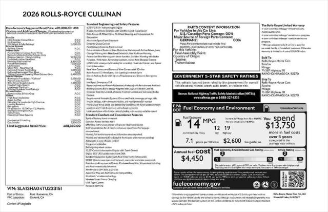 2026 Rolls-Royce Cullinan Unknown