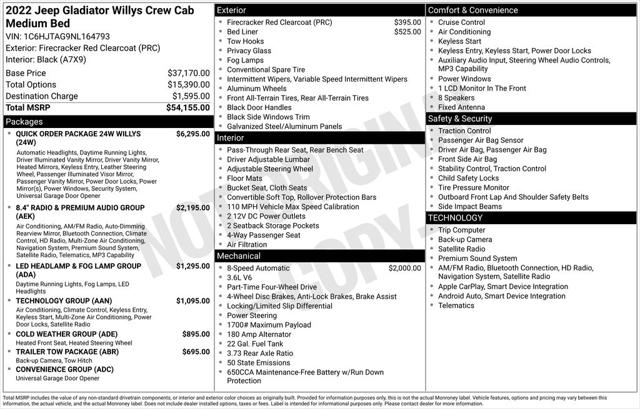 2022 Jeep Gladiator Willys 4x4