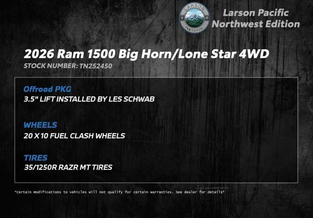 2026 RAM Ram 1500 RAM 1500 BIG HORN CREW CAB 4X4 57 BOX