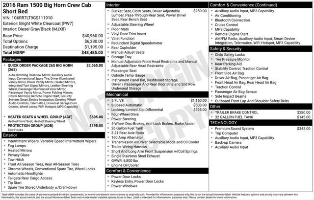 2016 RAM 1500 Big Horn 2016 RAM 1500 Big Horn