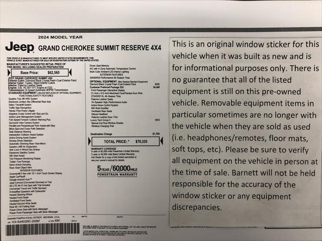 2024 Jeep Grand Cherokee Summit Reserve 4x4