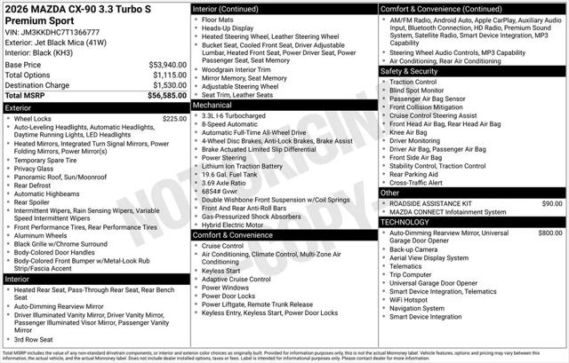 2026 Mazda X-90 3.3 Turbo S Premium Sport