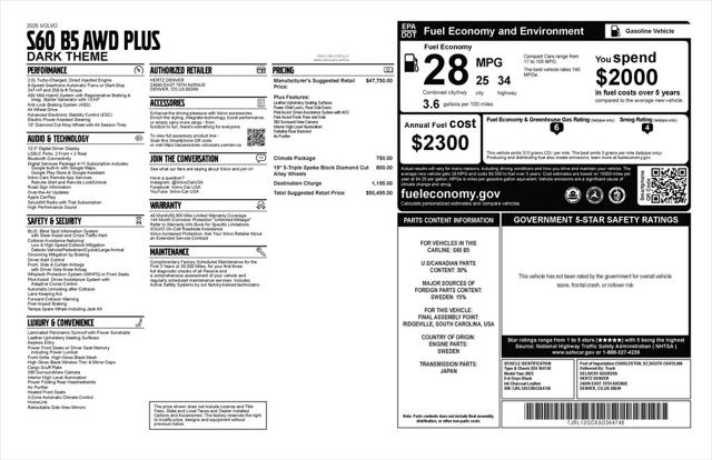 2025 Volvo S60 B5 Plus