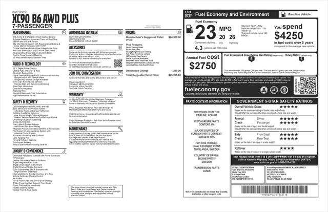 2025 Volvo XC90 B6 Plus 7-Seater