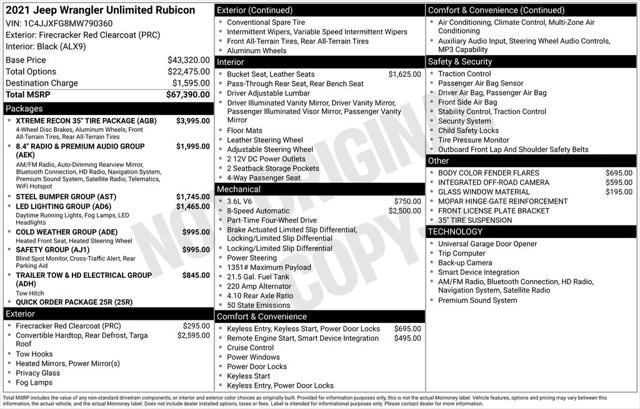 2021 Jeep Wrangler Unlimited Rubicon 4X4 2021 Jeep Wrangler Unlimited Rubicon 4X4