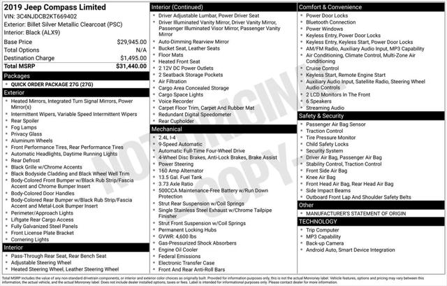 2019 Jeep Compass Limited 4x4 2019 Jeep Compass Limited 4x4