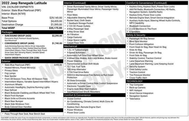 2022 Jeep Renegade Latitude 4x4 2022 Jeep Renegade Latitude 4x4