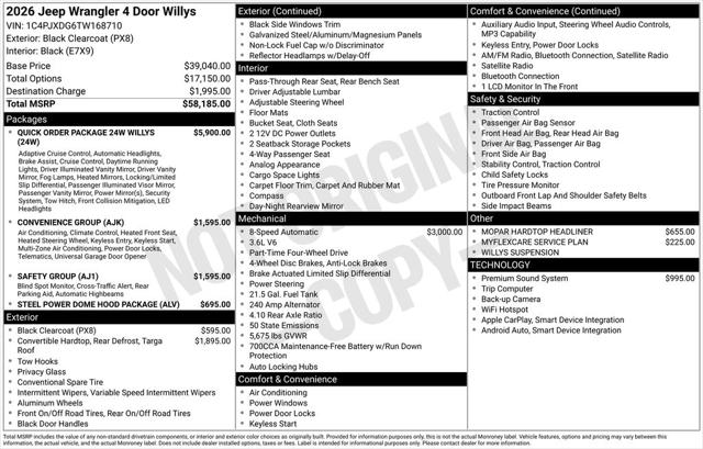2026 Jeep Wrangler 4-Door Willys 4x4