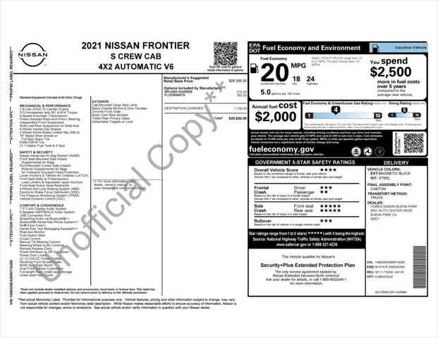 2021 Nissan Frontier Crew Cab S 4x2